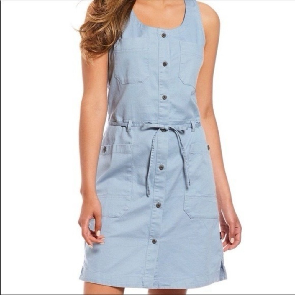 The North Face Sandy Shores Pocket Dress Womens S Blue Organic Cotton Outdoor